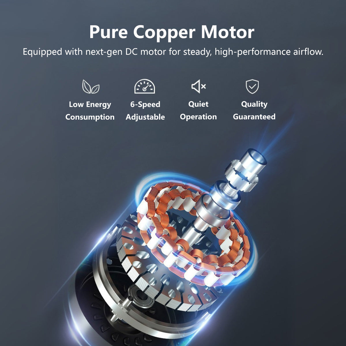 2-in-1 Smart Ceiling Fan Light 45cm - 6 Speed, APP+Remote, 3 Color Lights, Timer for Bedroom