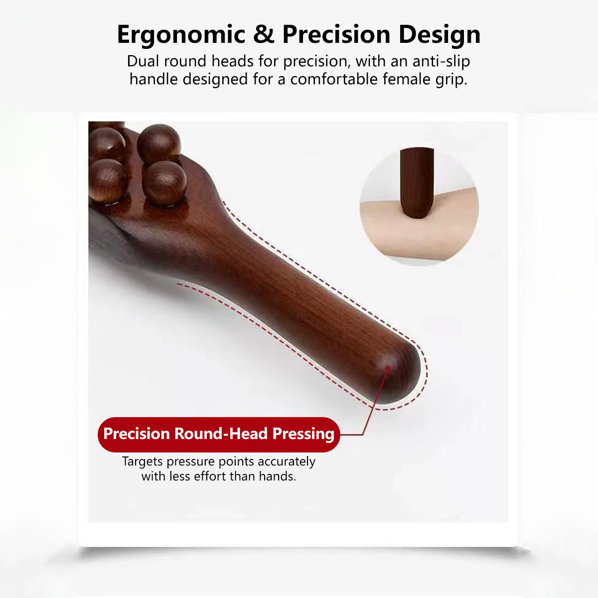 59-Bead Non-Solid Wood Massage Stick