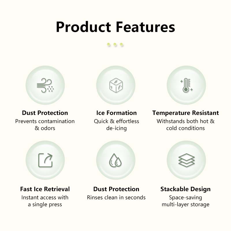 Dual-Press Ice Cube Tray - Easy Release No-Spill Design BPA-Free Fast Freezing Non-Stick