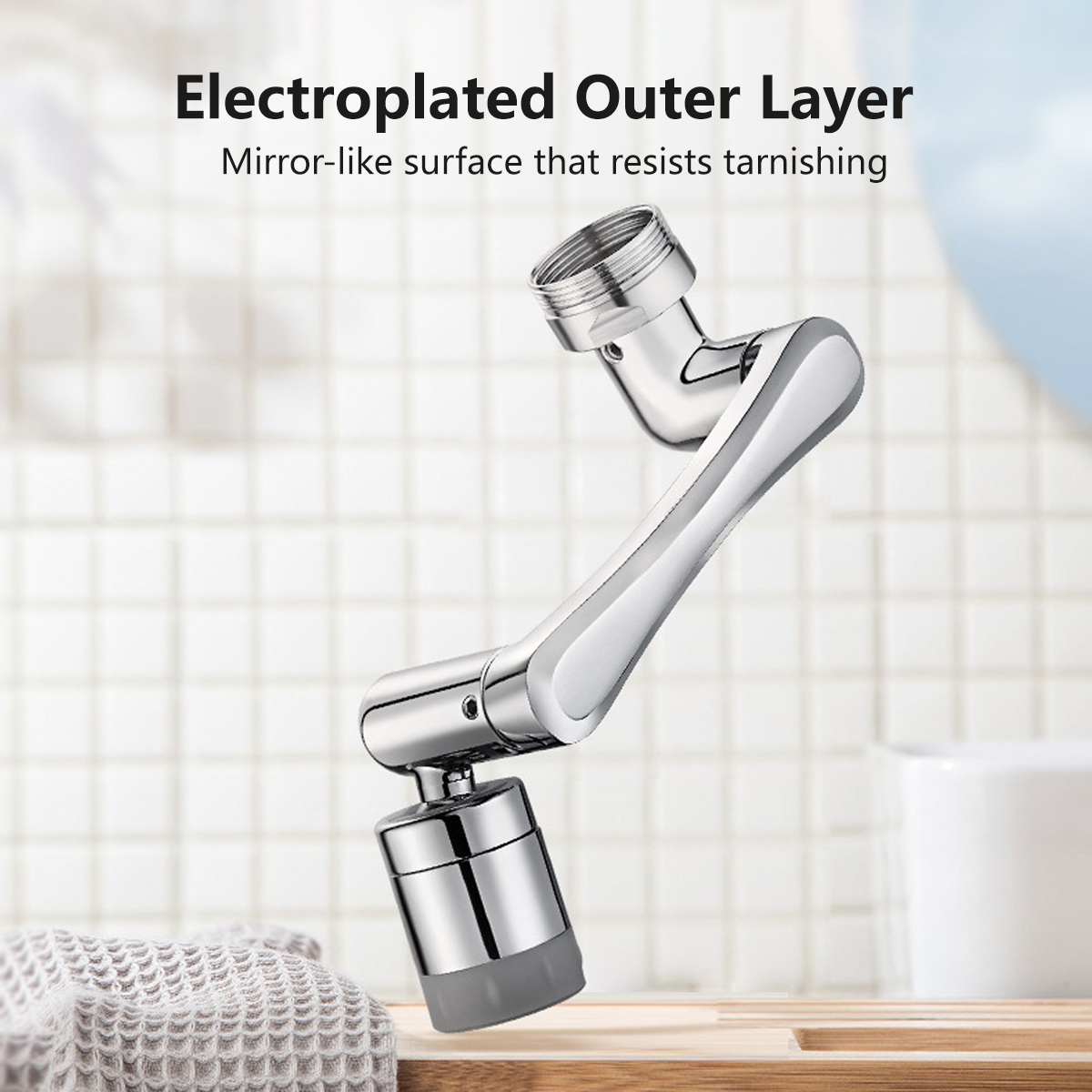 Faucet Arm Aerator Rotatable Triple Rotation Water Purification Filter Universal Threads Copper