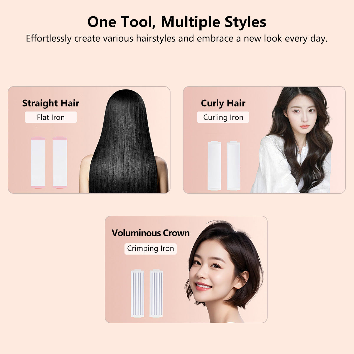 3-in-1 Portable Wireless Splint Dual-Use Hair Straightener