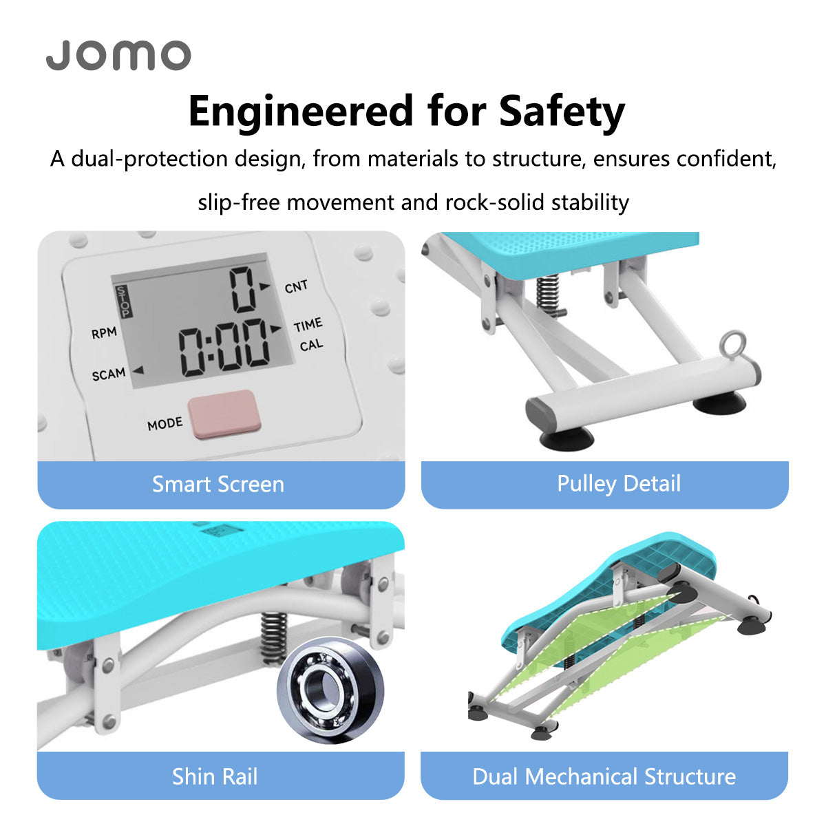 JOMO All-in-One Sliding Ski Machine Full Body Workout Machine for All Levels Silent Training