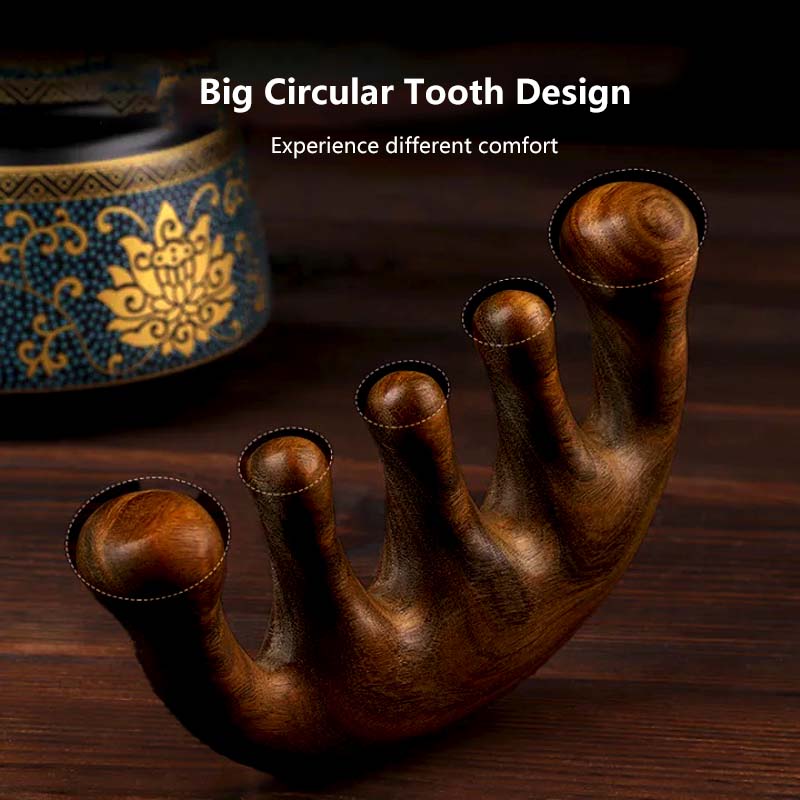 Multifunctional Massage Comb Sandalwood Meridian Massage Comb Helps Improve Blood Circulation