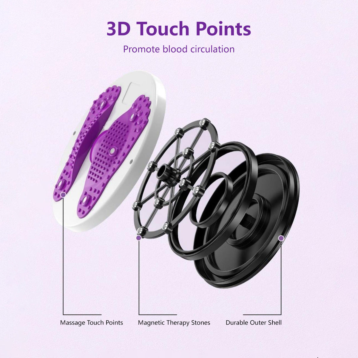 JOMO Waist Twisting Board Massage Feet and Enhance Core Strength with 3D Touch Points & Anti-Slip Base