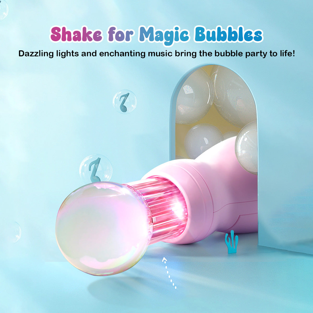 Magic Smoke Bubble Machine with LED Lights & Music - Automatic Bubble Blower Toy for Kids