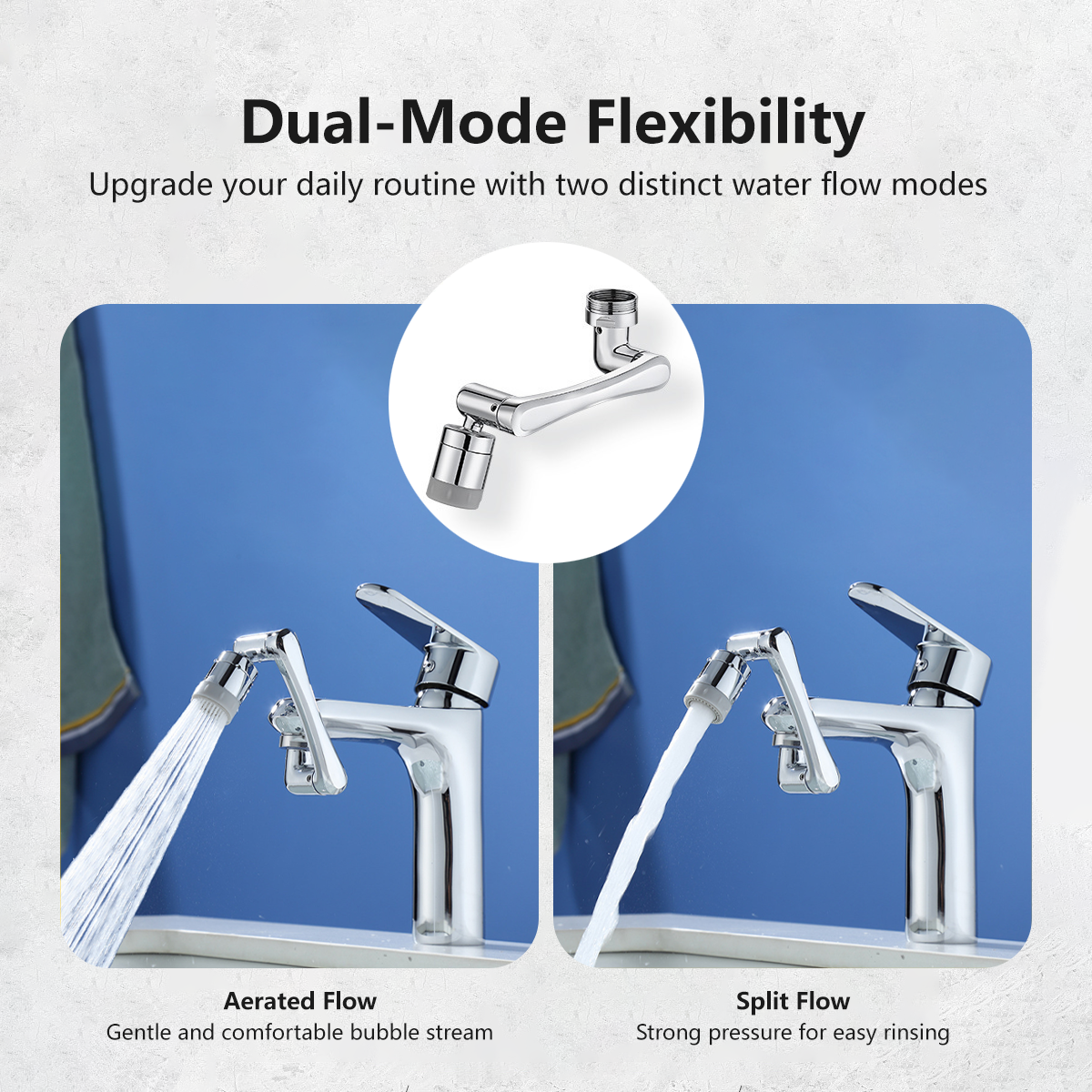 Faucet Arm Aerator Rotatable Triple Rotation Water Purification Filter Universal Threads Copper