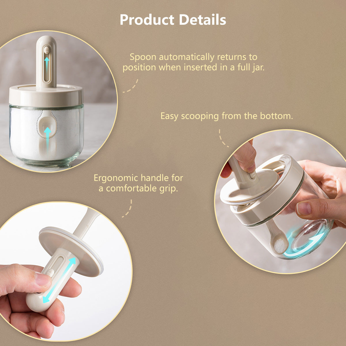 【Buy 1 Get 1 FREE at $9.90!】Expandable Spoon with Lid Seasoning Jar Moisture-Proof Spice Container