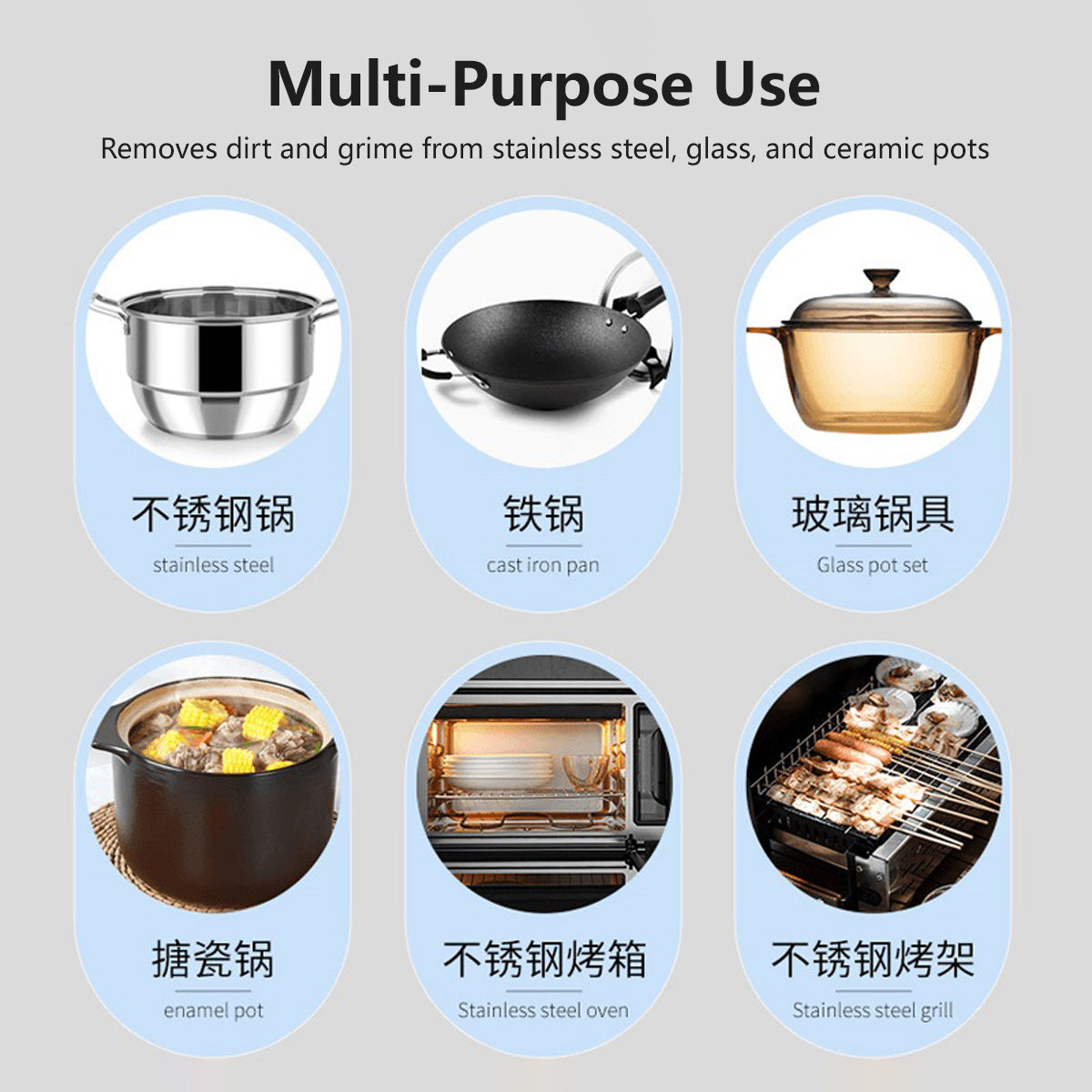 Multi-Purpose Rust and Stain Remover Gel for Pots and Pans Deep Cleaning for Stainless Steel & Iron Cookware Kitchenware