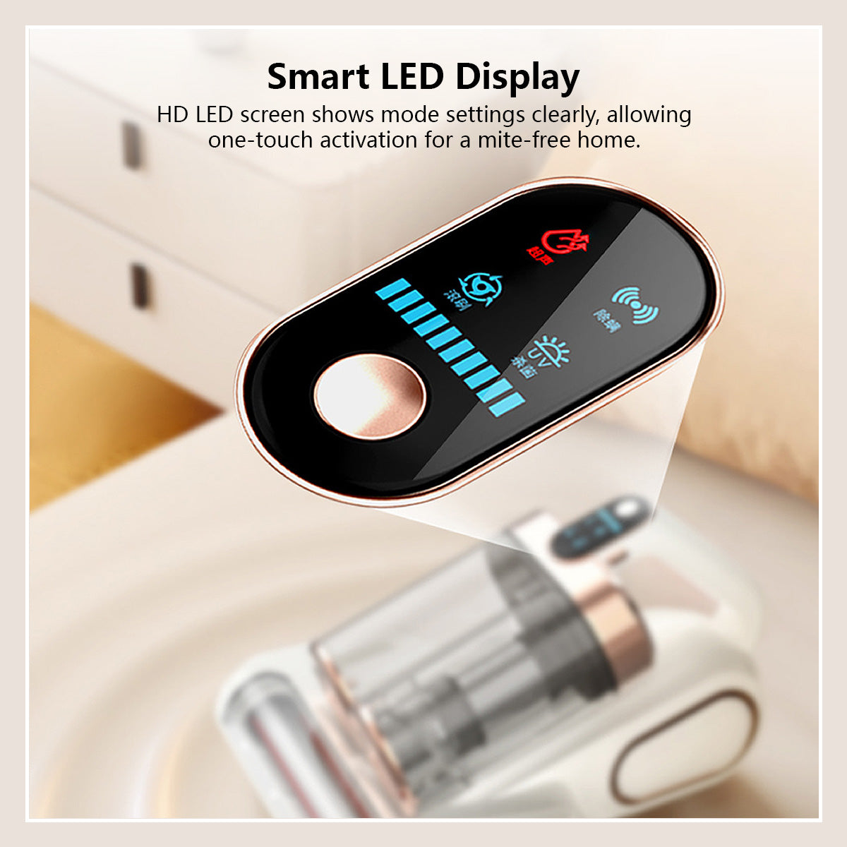 JOMO 13000Pa Powerful Suction Wireless Double Cups Dust Mite Vacuum Cleaner Sterilization Disinfection UV Mite Removal Vacuum
