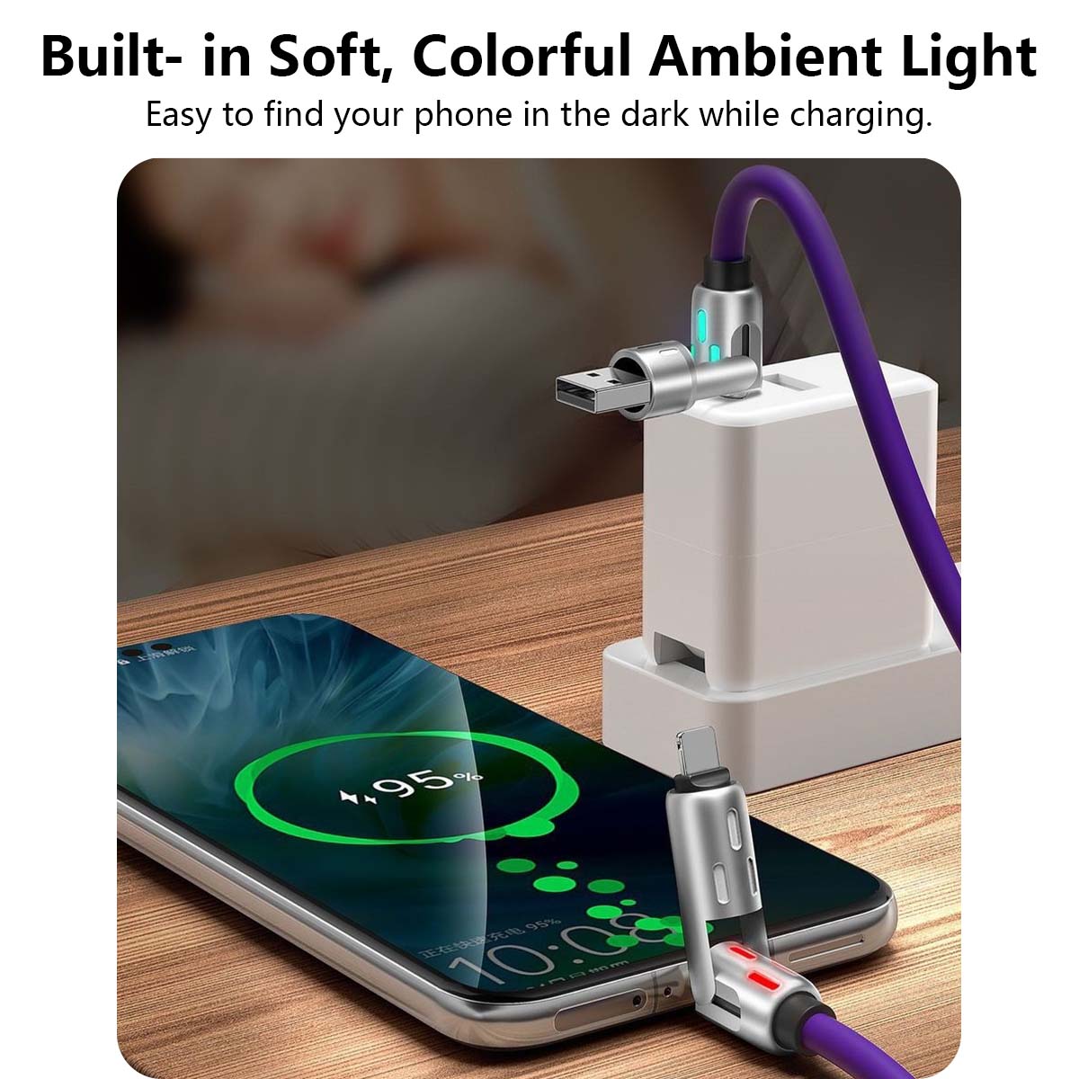 4-in-1 Colorful Breathing Light Fast Charging Cable (1m / 2m)