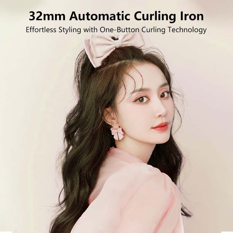 Premium Automatic Hair Curling Iron with Rotating Ceramic Barrel Fast Heat Anti-Frizz Styling Tool