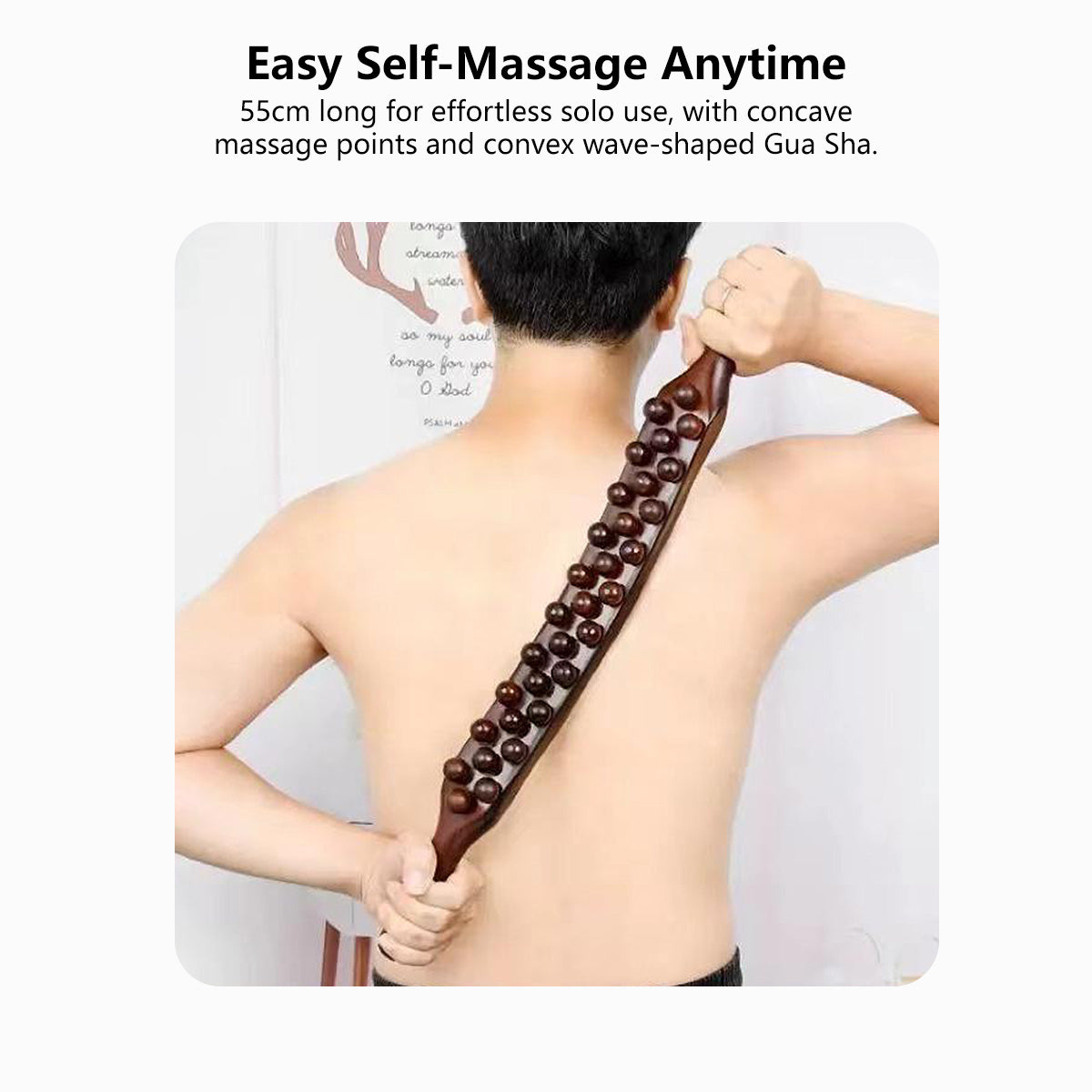 59-Bead Non-Solid Wood Massage Stick