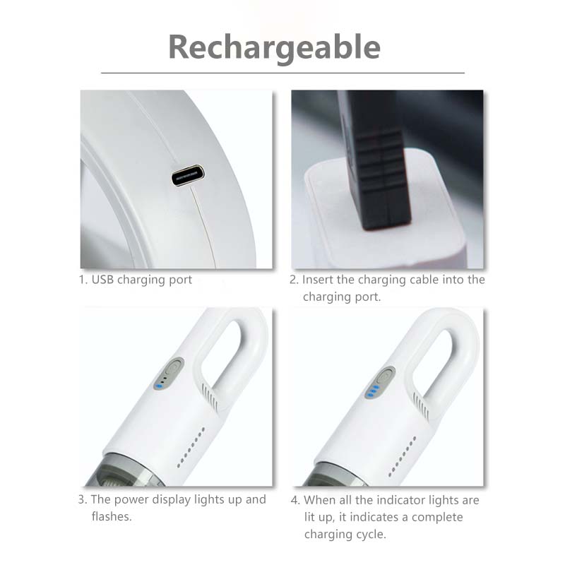 12000pa Handheld Cordless Vacuum Cleaner Powerful Suction Mini Lightweight Portable Vacuum Cleaner