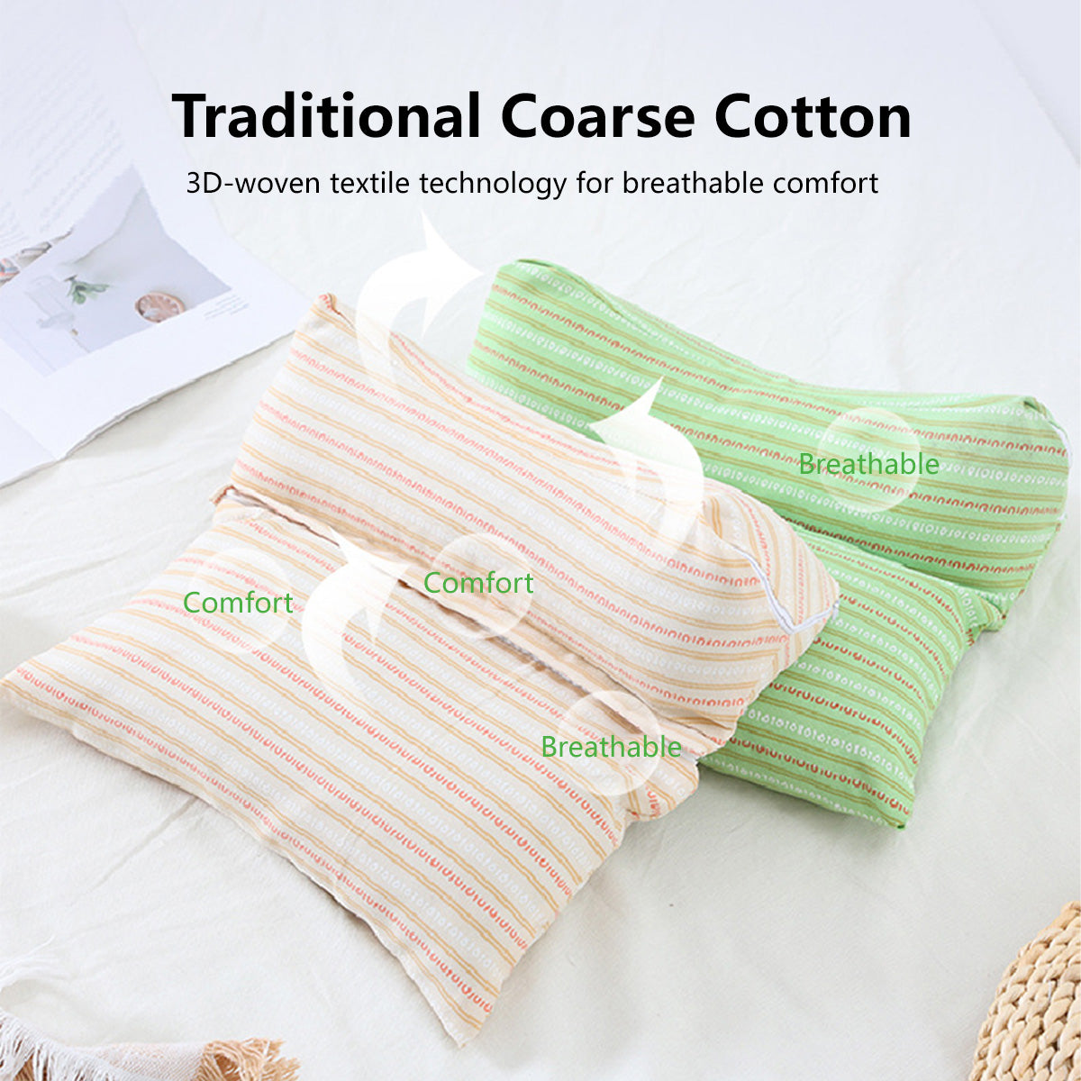 Triangular Buckwheat Neck Pillow Neck & Lumbar Support Ergonomic Loft Firm & Soft Pillows