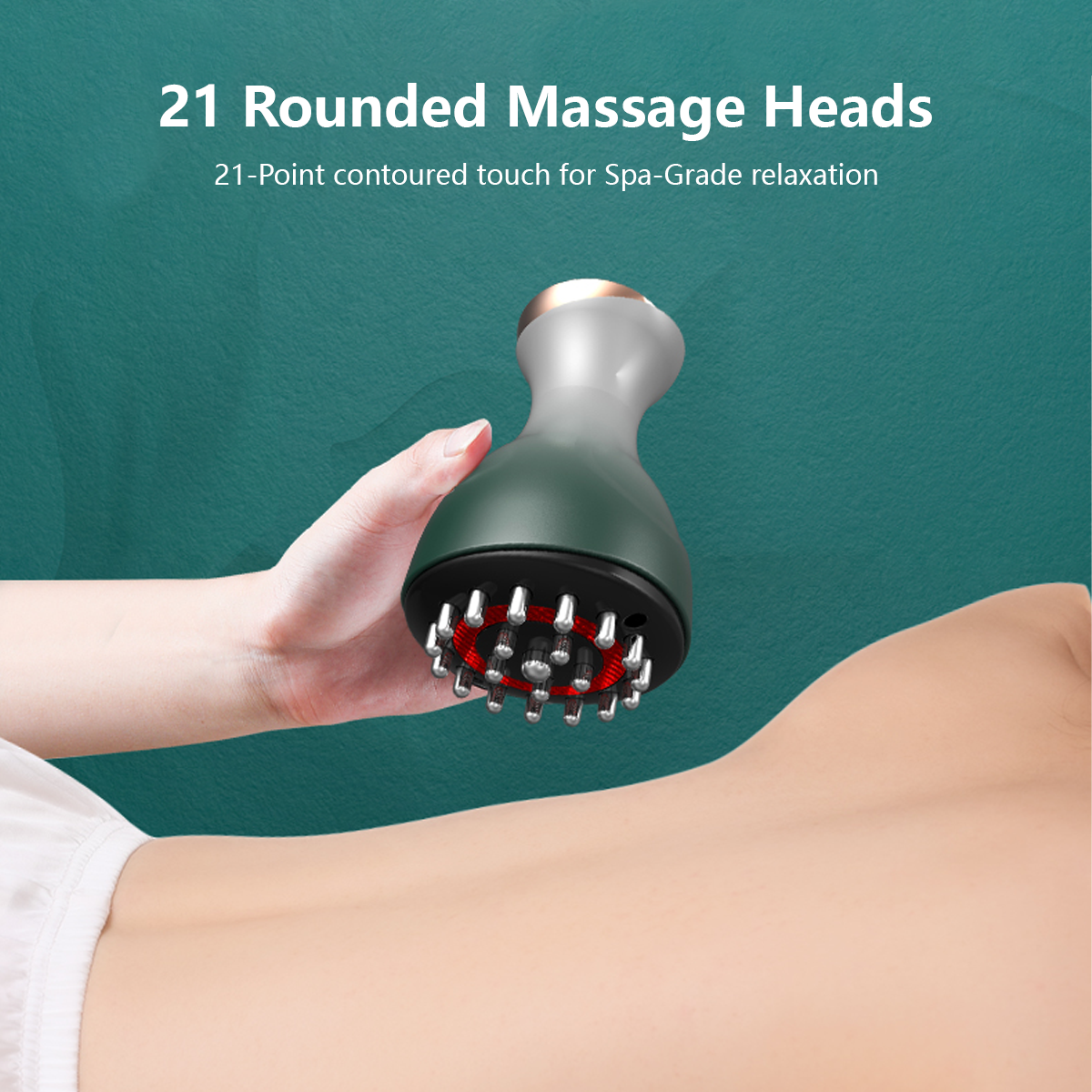 Electric Meridian Brush Massager Portable Guasha Heat 35 Level Vibrate/Pulse Body Relaxation
