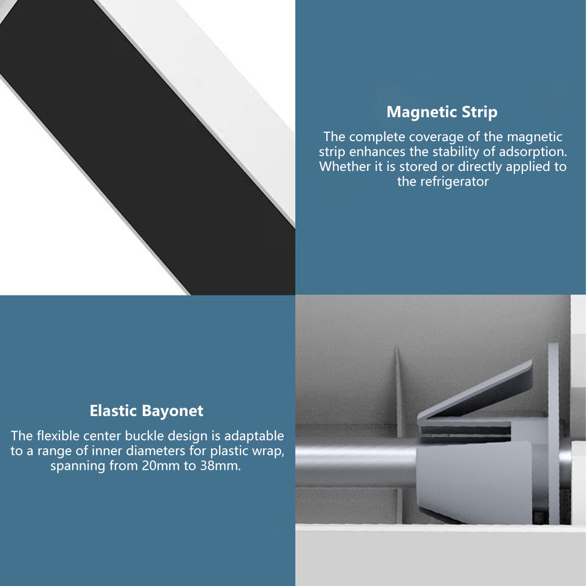 Plastic Wrapper Cutter Foil Cutter Magnetic Hanging Wall Hanging Bi-Directional Cutting Build-in Blade