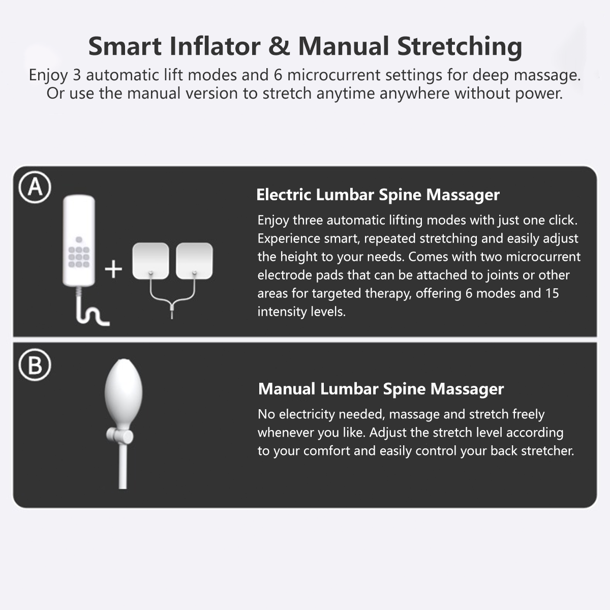 Electric Lumbar Massager Back Pain Warm Hot Compress Waist Cushion lumbar Stretcher