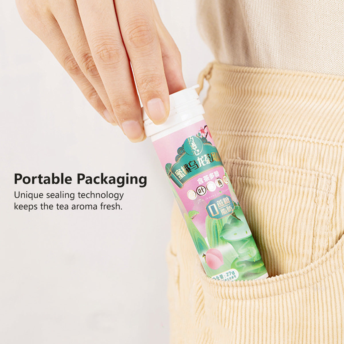 ใ3 bottles/ setใFresh Breath Tea Lozenges Peach Oolong Tea Green Grape Oolong Tea Jasmine Tea Candy (27g/bottle)