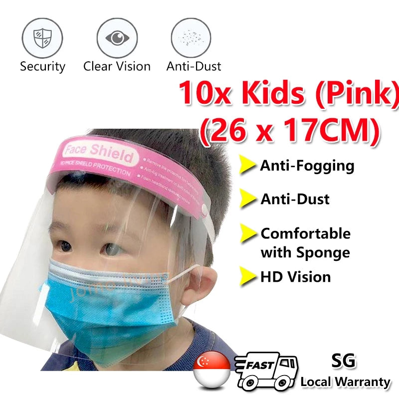 Adult Kids Full Face Shield Acrylic Protective Transparent Cap Face Mask PET Isolation Mask