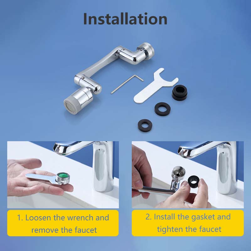 Faucet Arm Aerator Rotatable Triple Rotation Water Purification Filter Universal Threads Copper