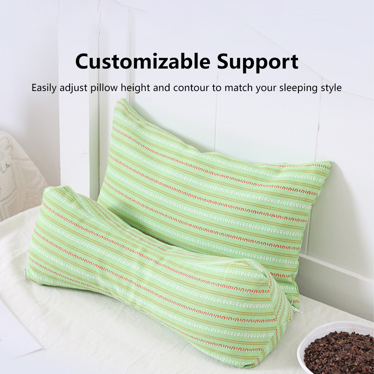 Triangular Buckwheat Neck Pillow Neck & Lumbar Support Ergonomic Loft Firm & Soft Pillows