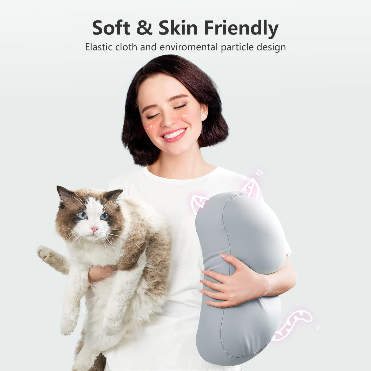 Multifunctional Pillow with Phone Holder Tablet Holder Flexible Arm Design 360° Rotatable Clamp