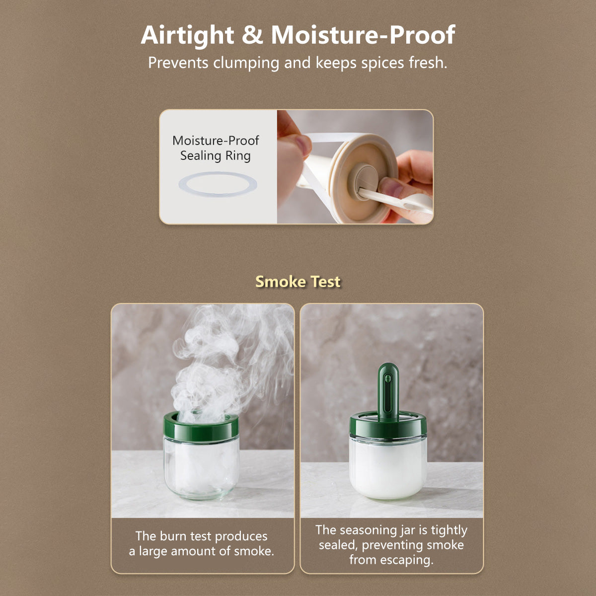 【Buy 1 Get 1 FREE at $9.90!】Expandable Spoon with Lid Seasoning Jar Moisture-Proof Spice Container
