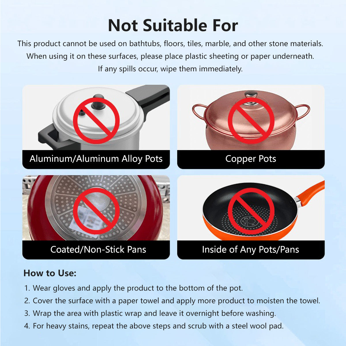 Multi-Purpose Rust and Stain Remover Gel for Pots and Pans Deep Cleaning for Stainless Steel & Iron Cookware Kitchenware