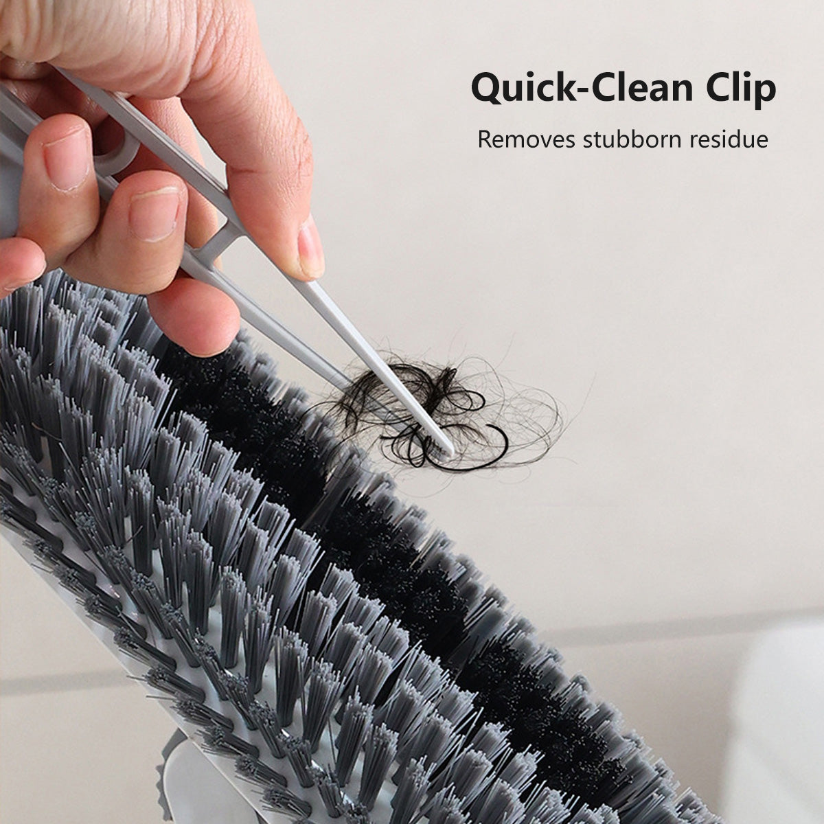 Multi-Purpose 5-in-1 Floor Brush Zero Water Residual Built-In Squeegee Flexible Rotating Head Stiff Bristle