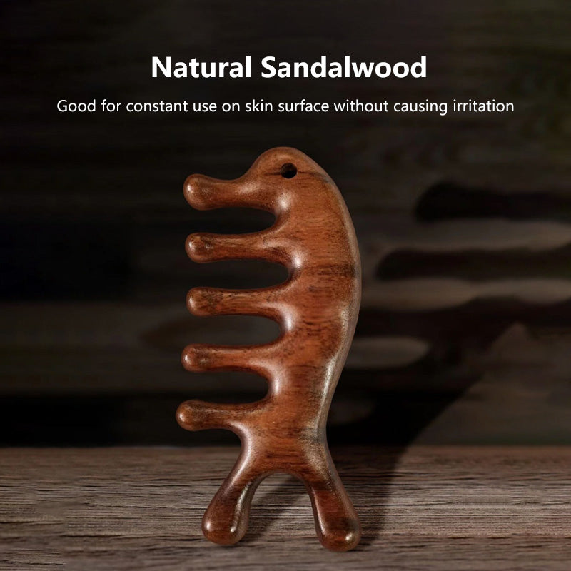 Multifunctional Massage Comb Sandalwood Meridian Massage Comb Helps Improve Blood Circulation