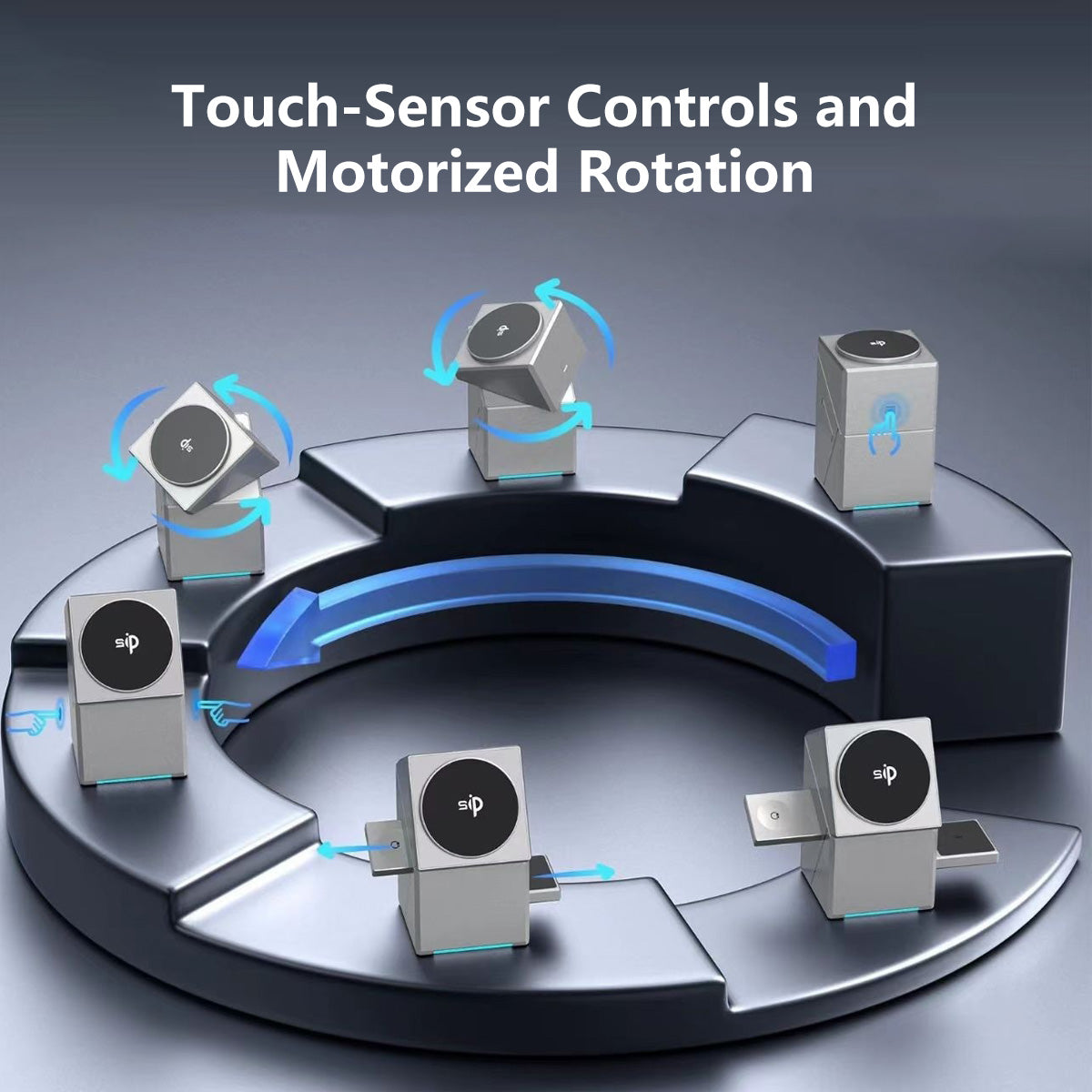 3 in 1 Magnetic Wireless Charger Stand Motorized Rotation Dual Pop-Up Watch Earbuds Magnetic Snap Fast Cooling Charger