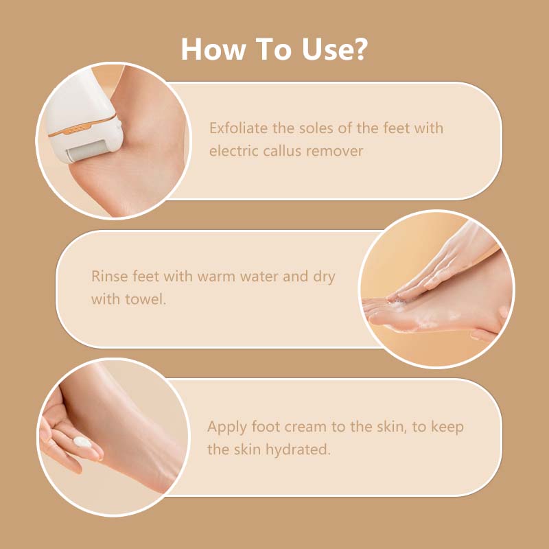 Electric Callus Remover Washable 1200mAh Battery Capacity Smart Auto Shut Down