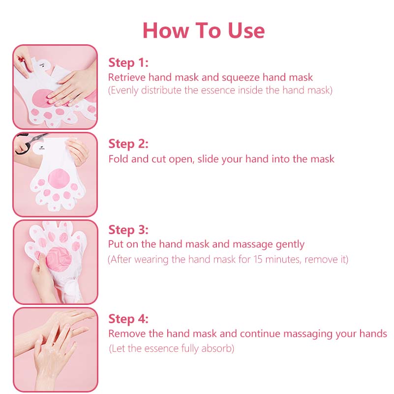 Niacinamide Cat Claw Hand Mask Hydrating Moisturizing Goat Milk Cute Mask