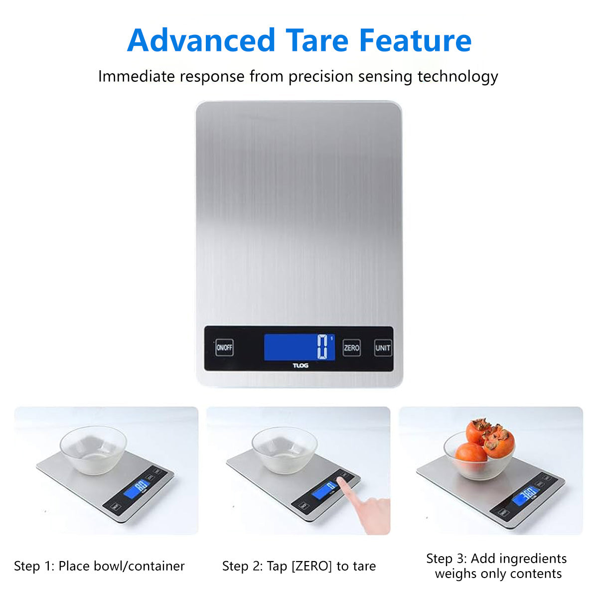 ✨Smart Kitchen Scale ✨ Smart Unit Conversion High Precision 1g LCD Display with Backlight Tare Function