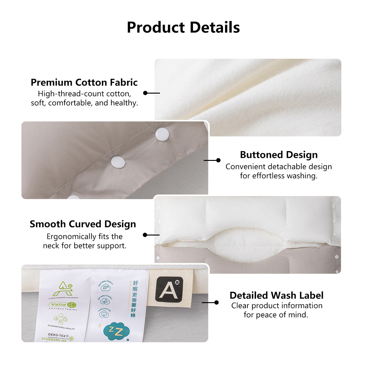 Double Layer Cervical Pillow Detachable Multi-Purpose Neck Support Pillow