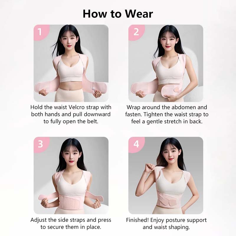 Posture Corrector | Adjustable Back Support Belt for Abdominal Waist Correction, Spine Alignment Waist Trainer