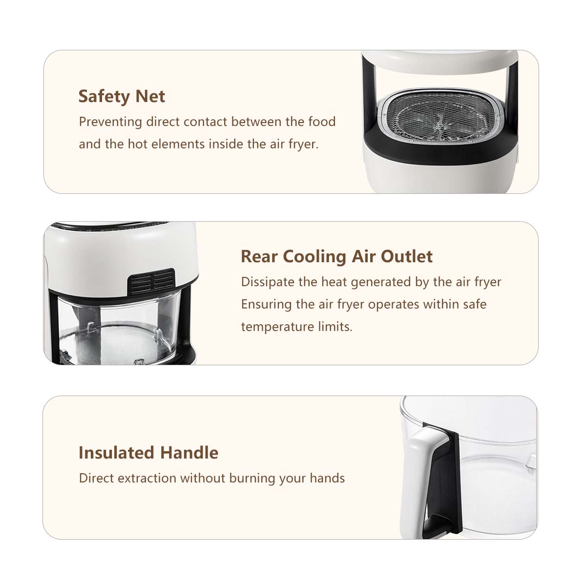 JOMO Air Fryer NTC Temperature Control Touch Control 10 Cooking Presets 1350W 4.5L Capacity