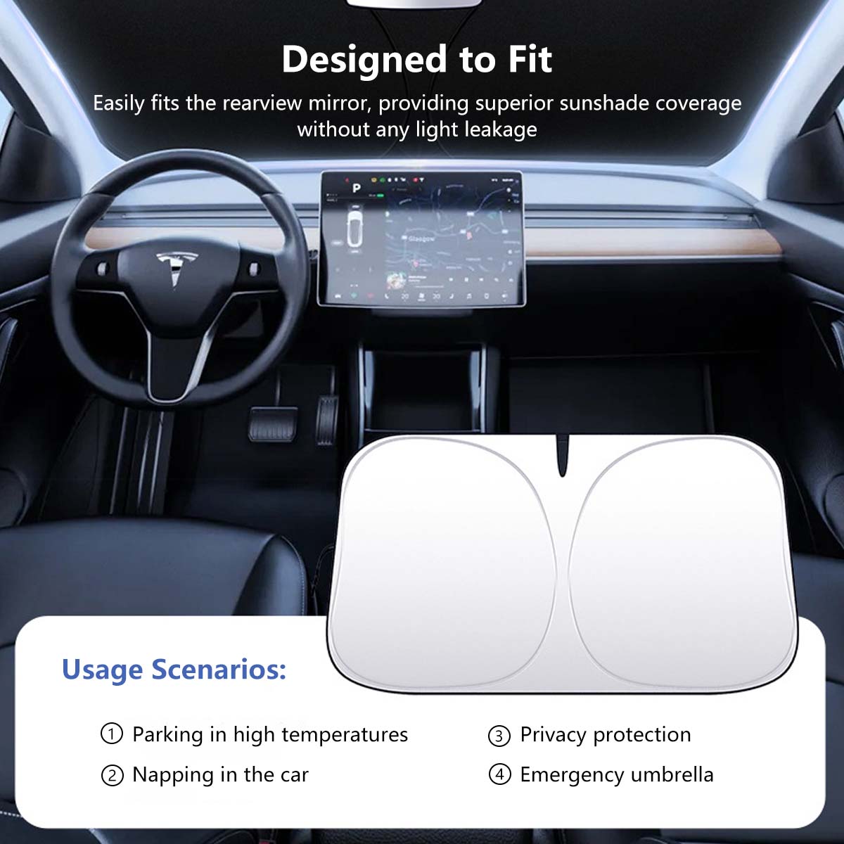 Retractable Car Sunshade Car Visor Built-in hear insulation UPF50+