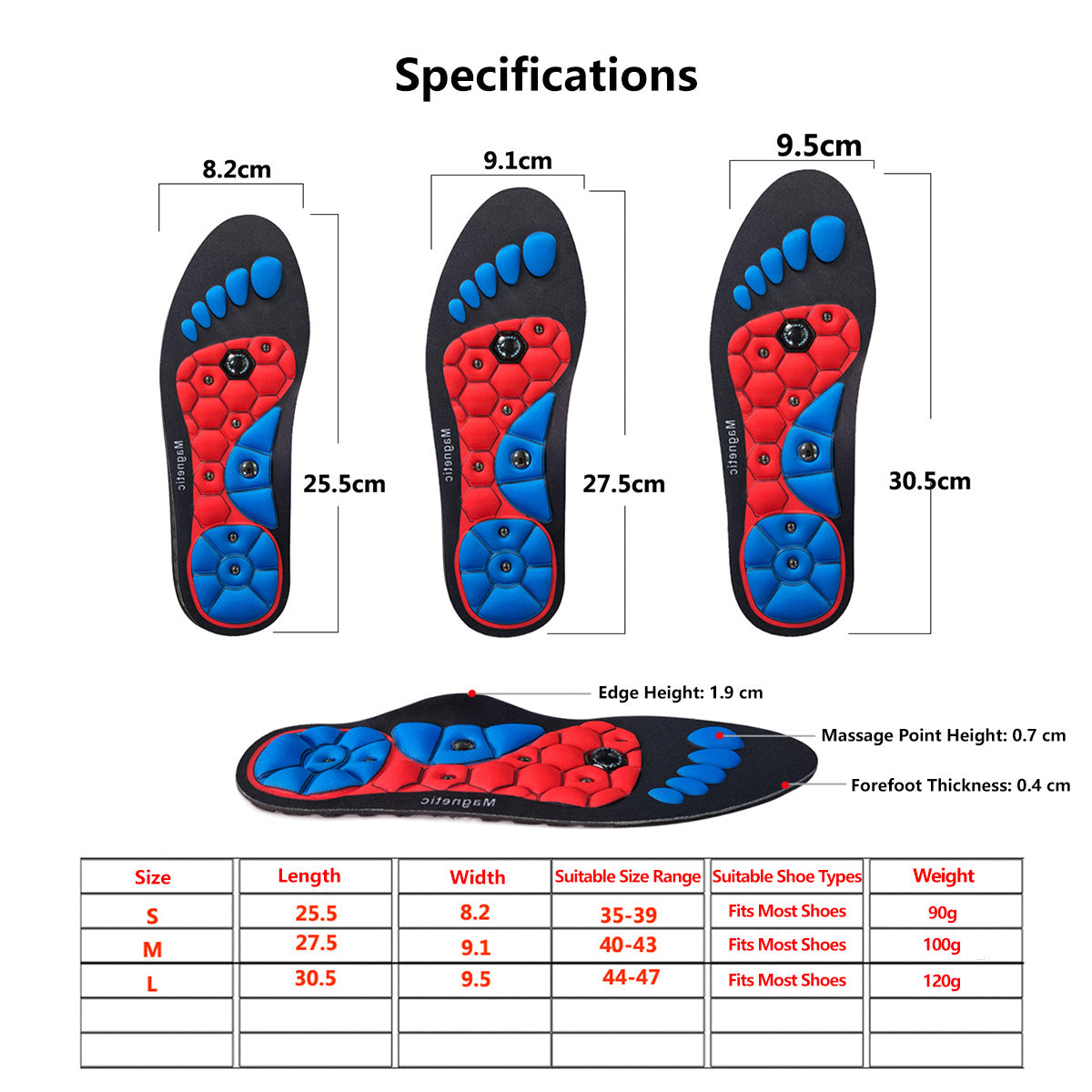 Magnetic Therapy Massage Insoles Magnetic Therapy Shoe Pad