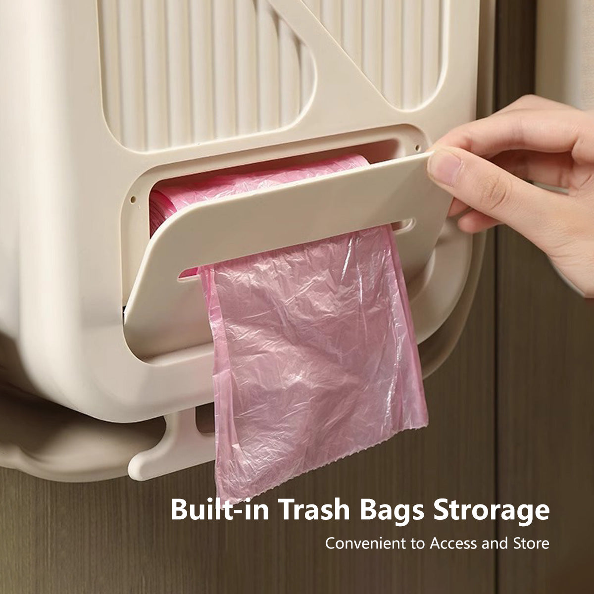 2-in-1 Hanging Foldable Garbage Bin 4L Dry and Wet Bins Garbage Bin Dust Bin Trash Can Rubbish Bin