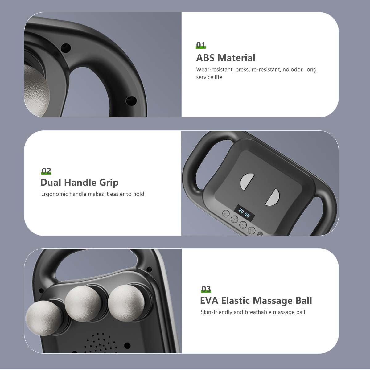 6 Head Fascia Massager Gun 20 Intensity 9 Modes