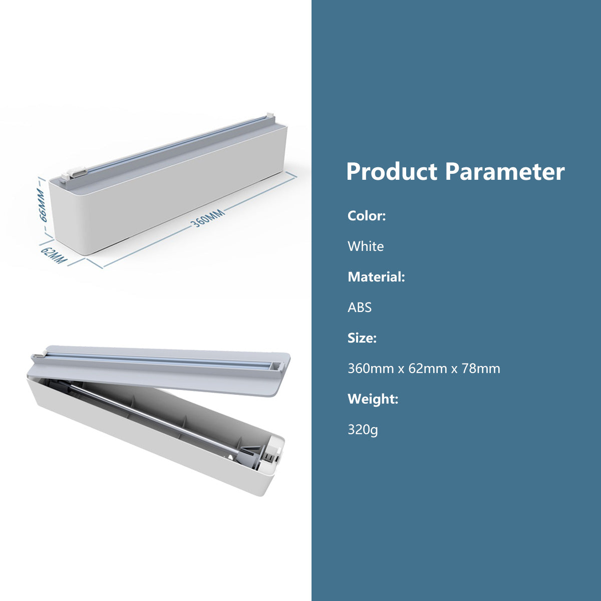 Plastic Wrapper Cutter Foil Cutter Magnetic Hanging Wall Hanging Bi-Directional Cutting Build-in Blade