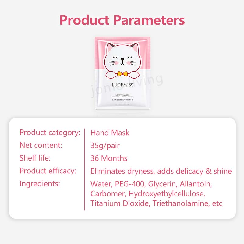 Niacinamide Cat Claw Hand Mask Hydrating Moisturizing Goat Milk Cute Mask