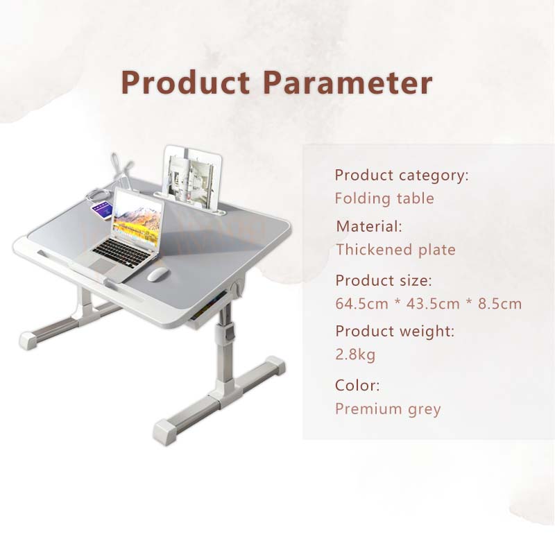 Foldable Lift Small Table Laptop Desk for Bed Adjustable Notebook Stand Folding Portable Tablet Tray