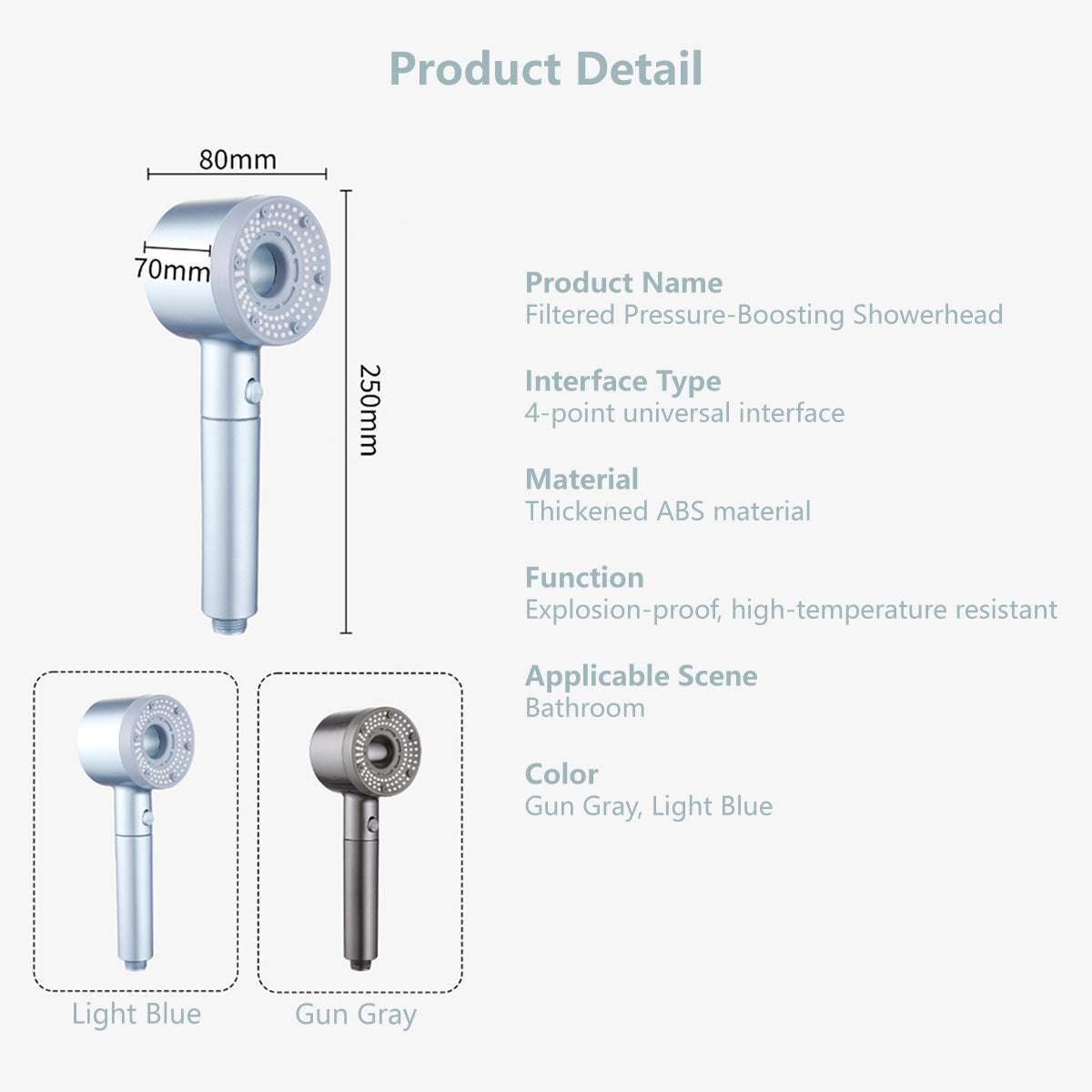 Filtered Pressure-Boosting Showerhead