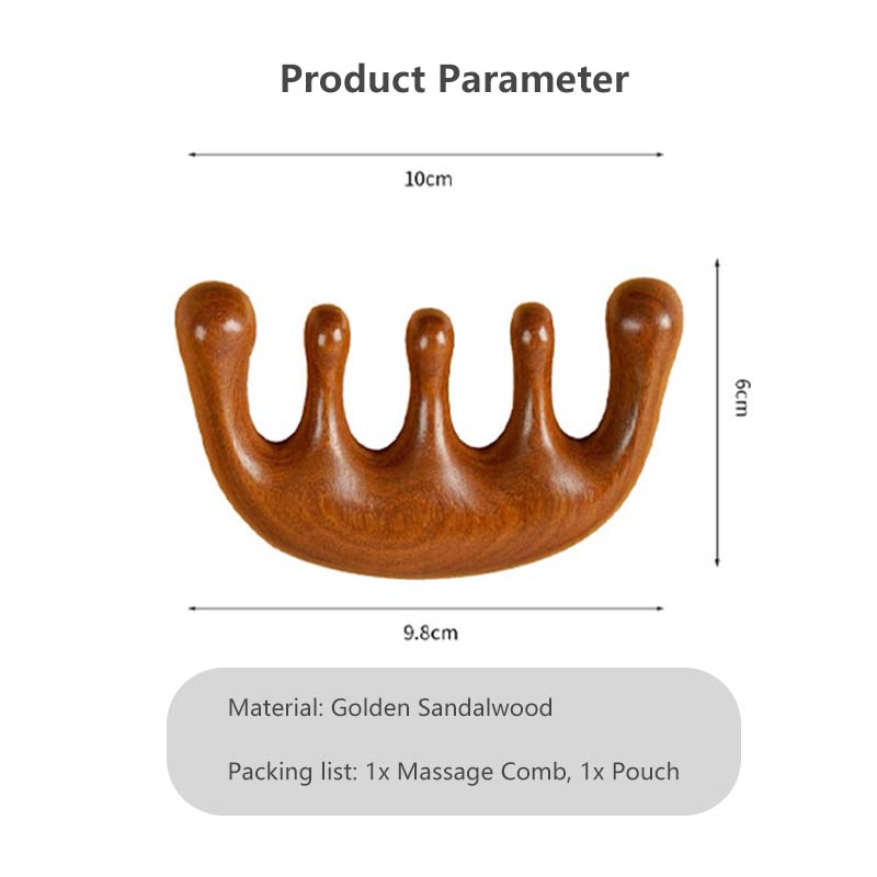 Multifunctional Massage Comb Sandalwood Meridian Massage Comb Helps Improve Blood Circulation