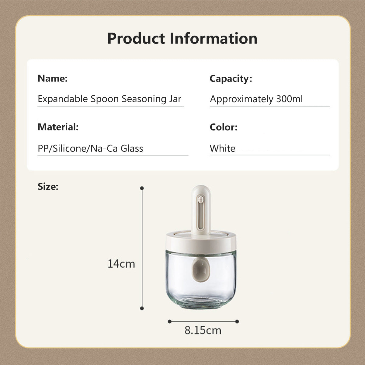 【Buy 1 Get 1 FREE at $9.90!】Expandable Spoon with Lid Seasoning Jar Moisture-Proof Spice Container