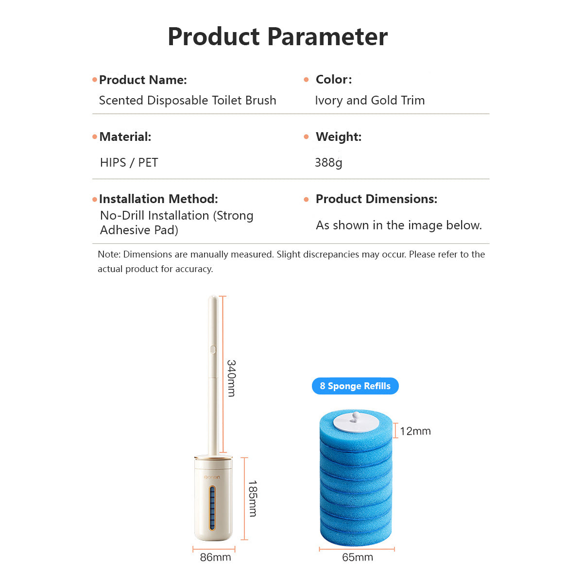 Scented Disposable Toilet Brush Fresh-Scent Disposable Toilet Cleaning Brush