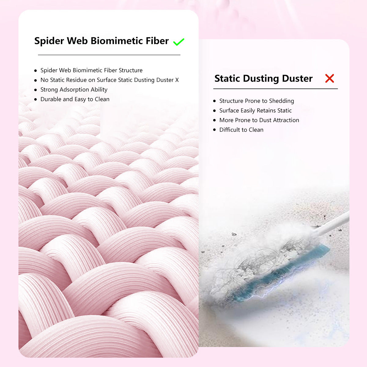 Dual-Purpose Duster with Detachable Handles Dry and Wet Use Flexible Handle Extandable Handle