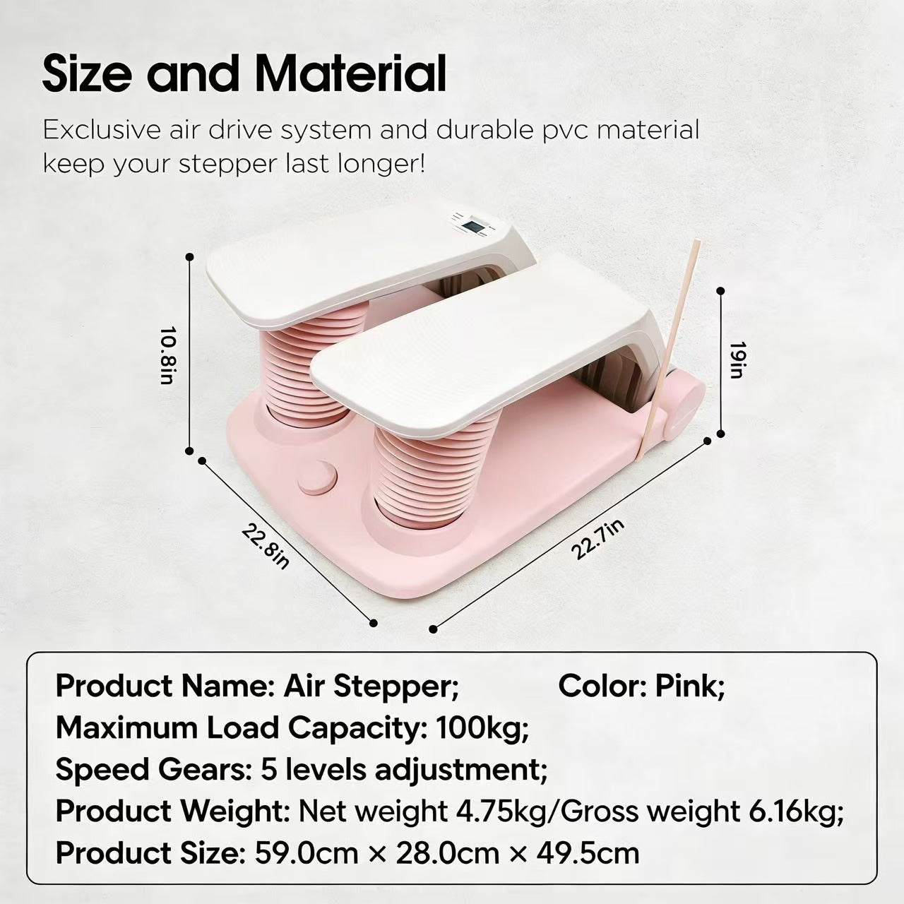 JOMO Air Cushion Stepper Quiet Mini Home Fitness Cardio Full Body Workout Portable 踏步机